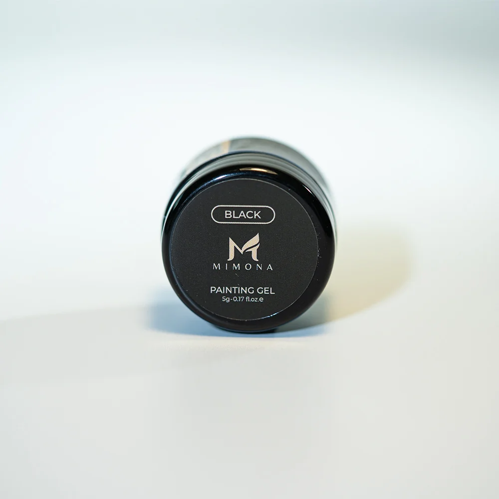 Mimona Black Painting Gel 5g professional black nail art gel in a jar